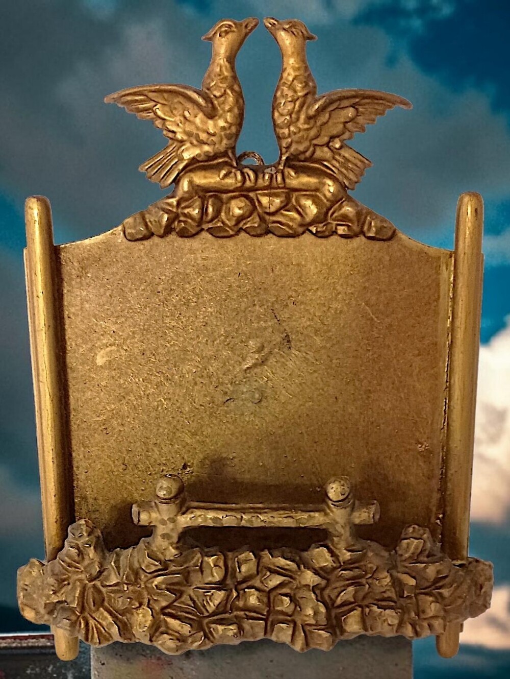 Vtg Gold Wall Pocket Planter Decor Griffin Bird Deco Hollywood Regency Rococo - Picture 16 of 16